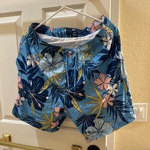 George Blue and Pink Swim Cargos Floral Pattern